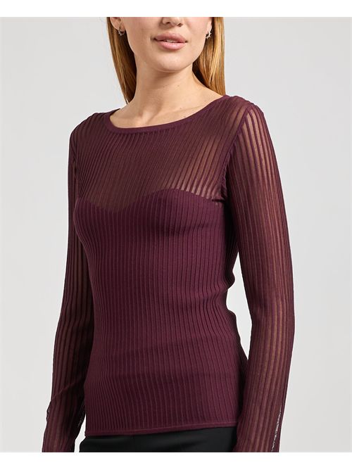 Maglia aderente donna Patrizia Pepe con dettagli trasparenti PATRIZIA PEPE | 8K0305-K143M536